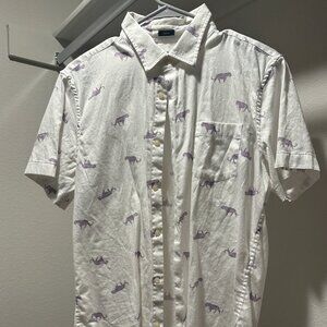 Bonobos Leopard Print Riviera Slim Fit Shirt – Men’s Medium